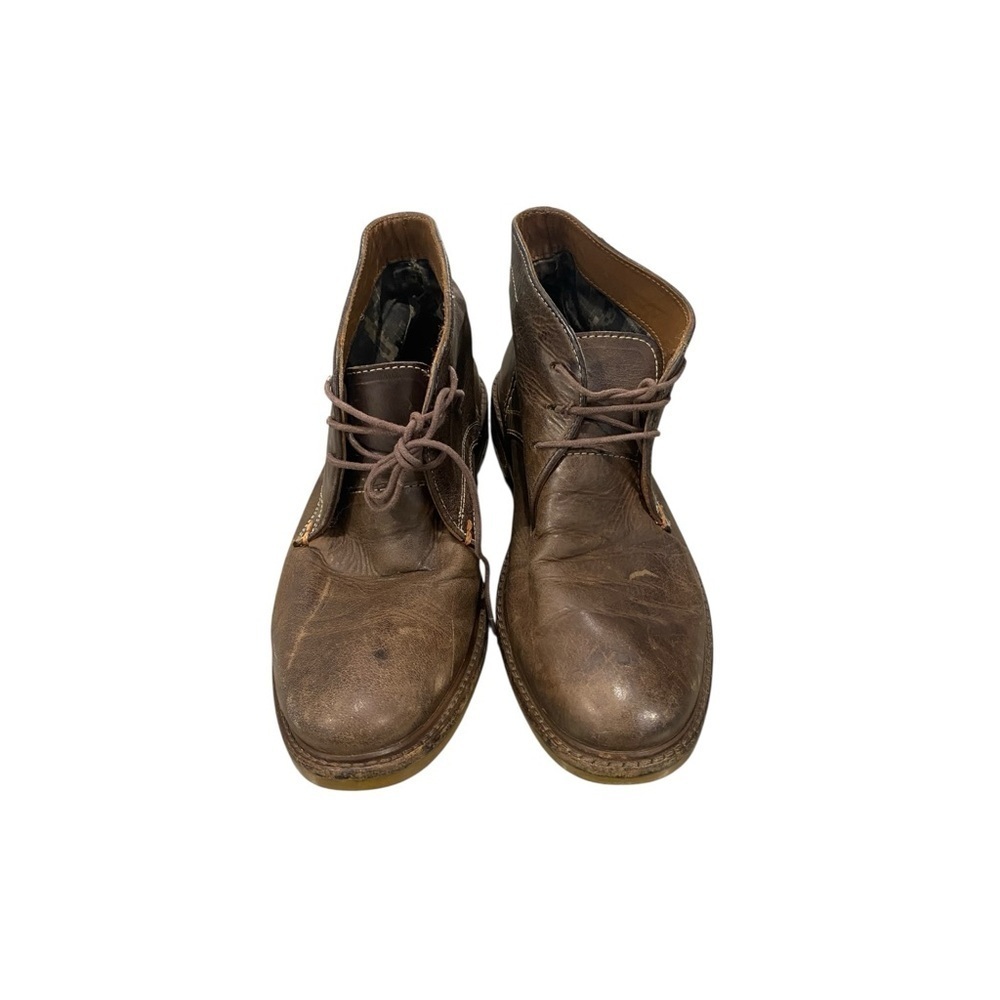 Hush Puppies Brown Leather Boots Classic Size 7 Preppy Ankle Boot Moccasin View 2